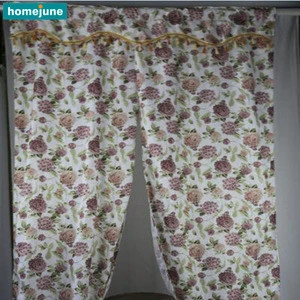 jacquard printed decorative curtains with valance