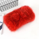 Joanfar Top quality silver Rainbow color fox fur lady bag fluffy fox fur muff bag with metal chain