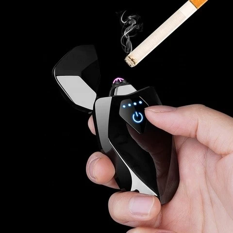 JOFI Modern Design Windproof Electric Customized Logo Plasma Dual Arc Flameless Rechargeable Cigarette Lighter