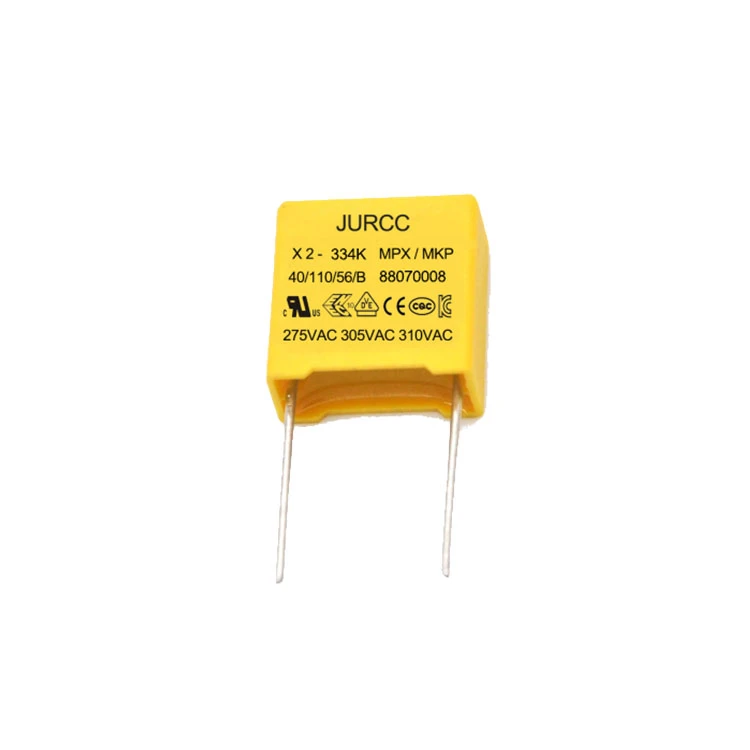 JURCC china 334k 0.33uf 275vac 330nf x2 334 k film capacitor 275v 305v mkp mpx electronic circuit box capacitor price 450 vac