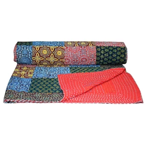 Kantha wholesale quilt printed throw bed cover  vintage bedding home decor cotton bedspreads