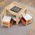 Import kids wooden lego play table doublesided whiteboard with storage bins table with 2 chairs set from China