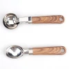 Kitchen Gadgets Solid Wood Grip Stainless Steel Ice Cream Scoop with or Without Easy Trigger