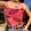Kliou K20B11042 Summer Wholesale Print Mesh Ruffles Strapless Sexy Crop Top Women&#x27;s Tank Tops