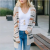 Knit Sweater Women&#x27;s Spring And Autumn Jacket New Long-Sleeved European And American Stripes Contrast Color Women&#x27;s Jacket