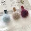Korean style hair clip new fashion 4cm mink fur ball hair clip real fur pompom hairpin accessories