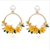 Korean version of ins fashion flower earrings sweet soft clay pearl earrings fashion jewelry ladies earrings