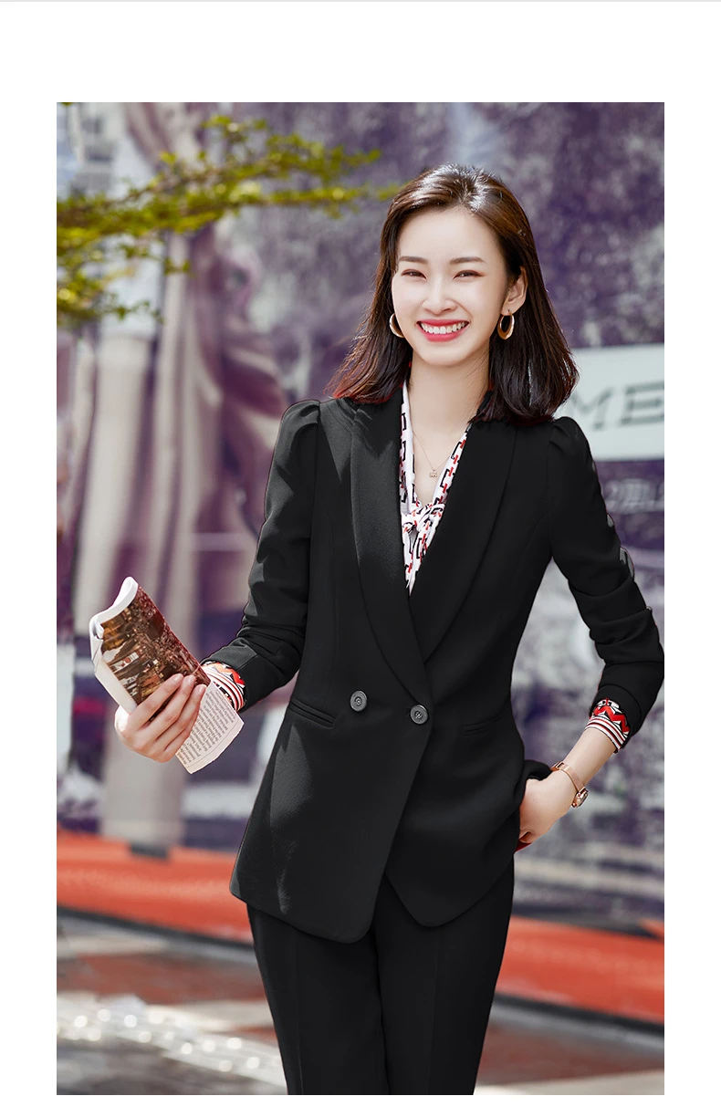 Korean version of the fashion business womens trousers green  college students interview formal wear Office suit