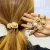 Import Korean Women Braided Pearl Hairband Rubber Elastic Hair Ties Bracelet with Ball from China