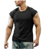 KX-7198  Hot selling casual solid cotton t shirt fitness short sleeve sport  t shirts for men