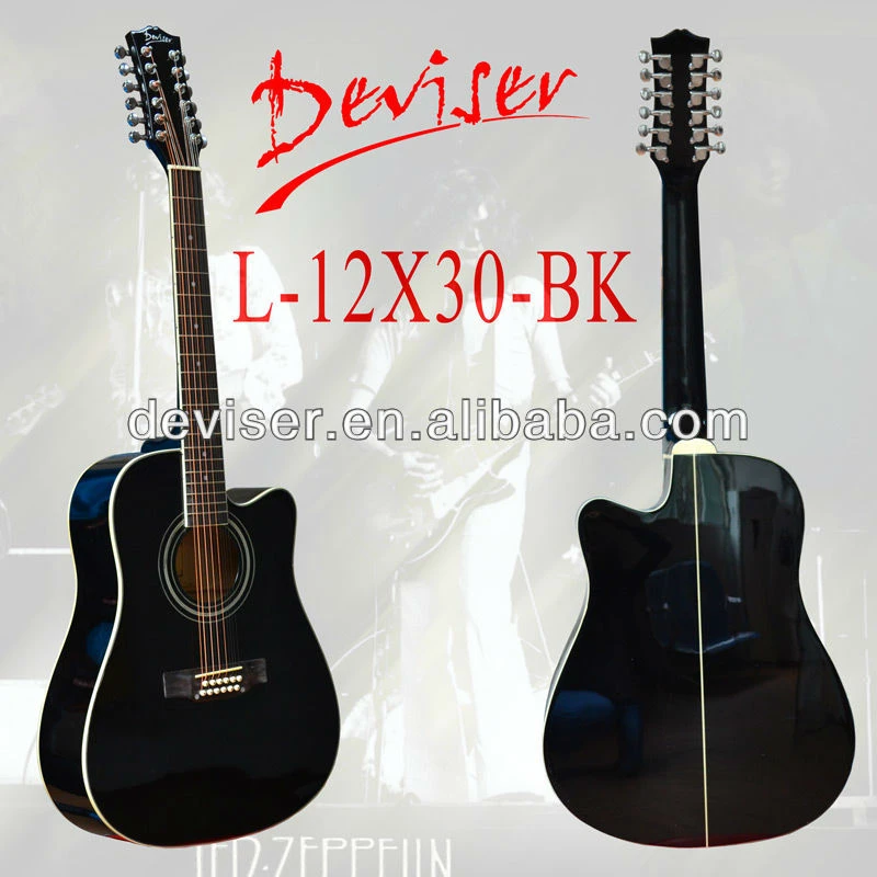 L-12X-30 High quality Black 12-strings guitar