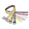 Lace print transparent candy color pin buckle belt with camo crystal chic