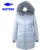 Ladies Padding Long Jacket Detachable Faux Fur Quilted Gray Melange Fabric Womens Coat Winter Wears