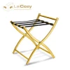 LAICOZY Cheap Wholesale Foldable Titanium Gold Stainless Steel Luggage Rack For Hotels