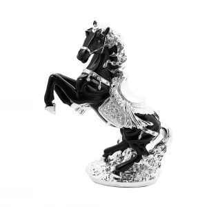 Large 70cm Artificial Gold /Silver White Horse  Resin Statue Figurine Sculpture Home Decoration Animal Craft Ornament