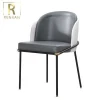 latest modern elegant home furniture fabric metal base waiting room stainless steel new design fil noir  dining chair