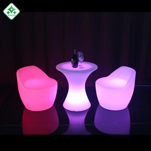 Led furniture led glowing counter bar chair sets for hotel and party outdoor event