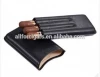 Legend Black Genuine Leather Cigar Case - Holds 3 Cigars