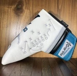 Limited edition faux leather golf club putter head covers with custom embroider logo