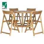 Living Collection 5-Piece Dining Set, Teak Brown,  garden furniture outdoor,