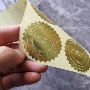 Logo Printed gold foil embossed Seal Sticker