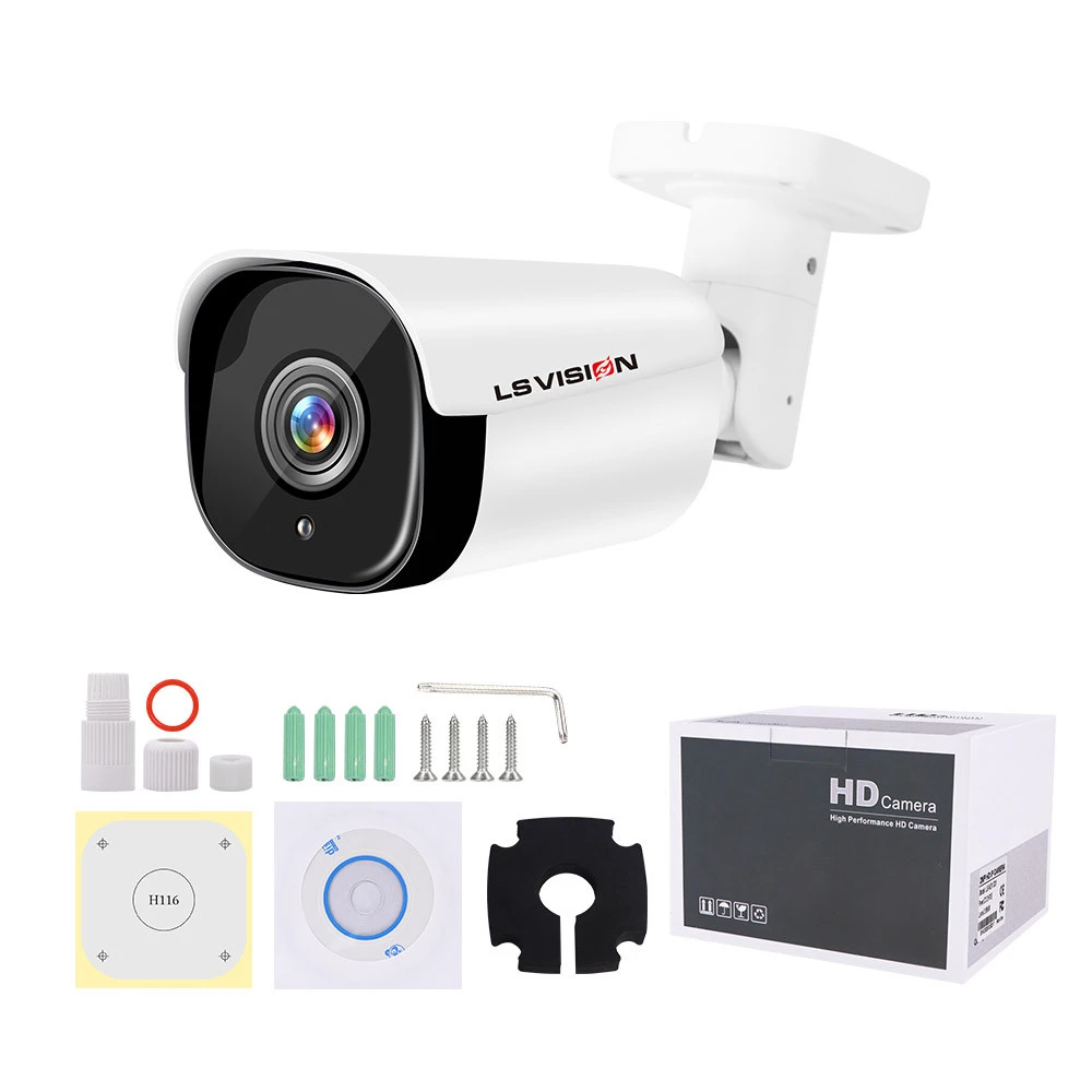 LSVISION H.265 8 Megapixel 4K Motion Detection Long Distance 100M Outdoor IP POE CCTV Bullet Security Surveillance Camera