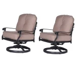 Luxury dining plastic patio Metal swivel dining chair fits Garden Backyard Rocker Chairs