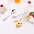 Import Luxury Dinnerware Metal reusable  eco friendly metal travel Tableware Knife Fork Spoon stainless steel gold cutlery set from China