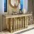 Import Luxury Gold Stainless Steel Living Room Furniture Rectangle Mirror Glass Top Console Table from China