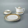 Luxury royal hotel restaurant used gold rim ceramic porcelain dinner set dinnerware
