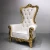 Import Luxury Royal Party Carving Baroque White Gold King Throne Chair For Wedding from China
