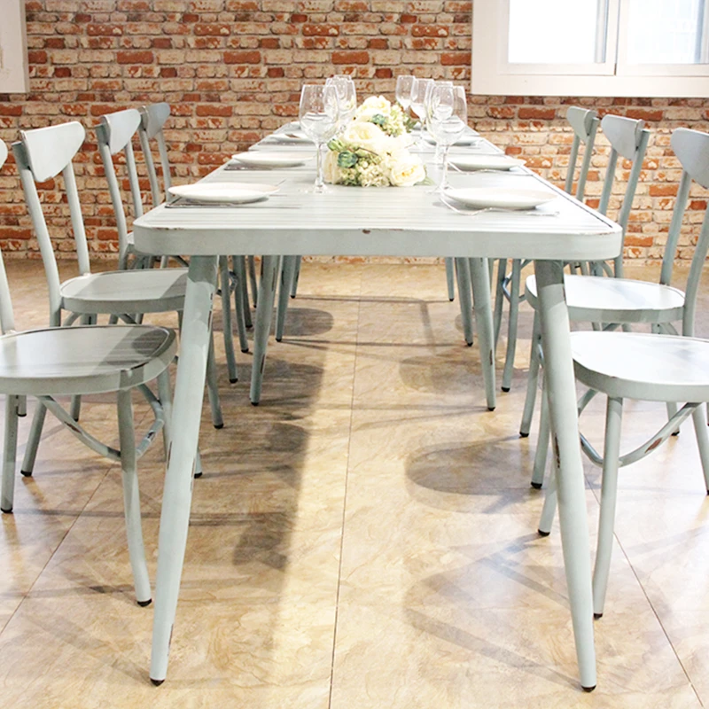 Manufactory Garden Furniture Outdoor Antique Dining Restaurant Table Chairs Powder Coating Cafe Tables And Chairs