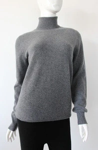 Manufacturer 12gg roll neck flat knitted mongolia 100%pure cashmere sweater