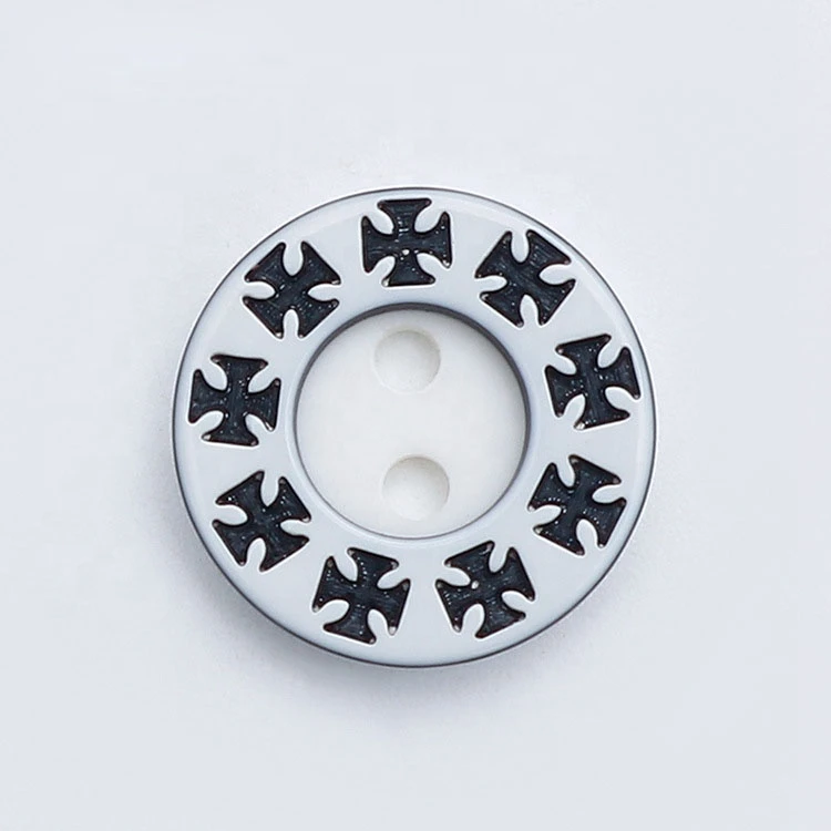 Manufacturer high quality 2 holes buttons customized design metal button for shirt