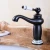 Import Manufacturer Supplier Retro Deck Mounted Brass Black Wash Basin Faucet from China