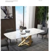 Marble dining table  marble top dining table set simple gold legs  dining table set 6 seater