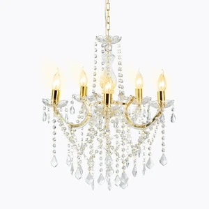 Marie Therese gold 5 way gothica fleish style crystal chandelie light