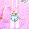 MECYLIFE Newest Stainless Steel Heart Jewelry Sets Ocean Blue Crystal Diamond Jewellery Sets