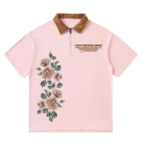 Mens Casual Letter Print T-Shirt Brand Short-Sleeved Polo Shirt by Clothing Suppliers