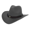 Metal bullhead western cowboy top hat cross-border hot autumn and winter woolen jazz hat felt hat