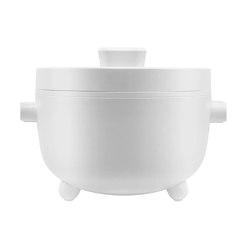 Mini 2L white ceramic coating electric skillet soup pot frying pan electric cooking pot