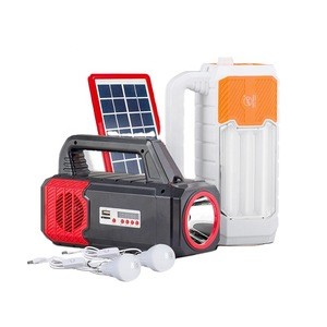 mini solar light kits set USB and radio handheld searchlight emergency led lights rechargeable for sale