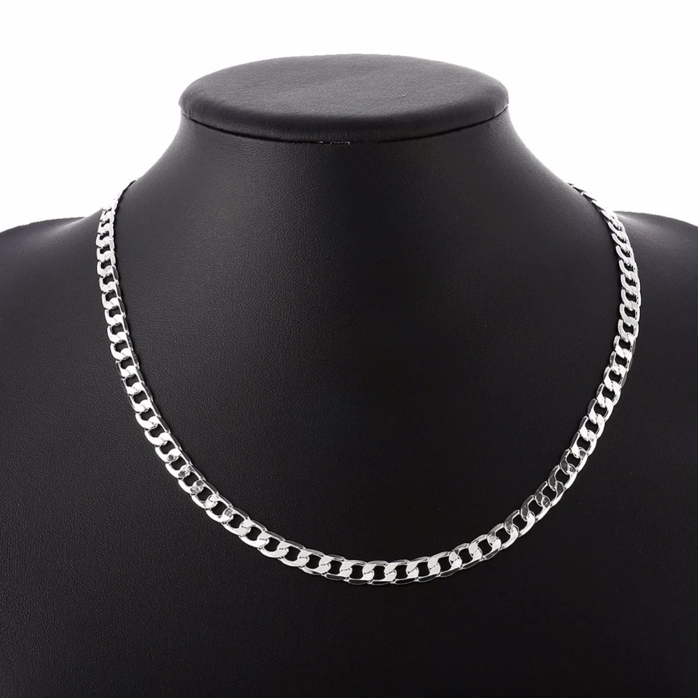 Minimalist jewelry 925 sterling silver plated men chain necklace for gift