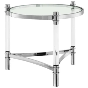 Modern Accent Table Mirrored Acrylic Console table Metal Acrylic legs Side Table Living room