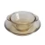 Import Modern and fashion style amber clear glass dinnerware set breakfast set from China