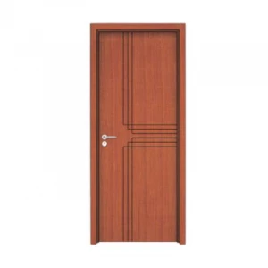 Modern Design Walnut Veneer Stained Color Flush Door With Groove
