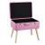 Import Modern Design Wholesale Price Sofa Side Trunk Fabric Ottoman Storage Stool With Wooden Legs for Dressing Table from China