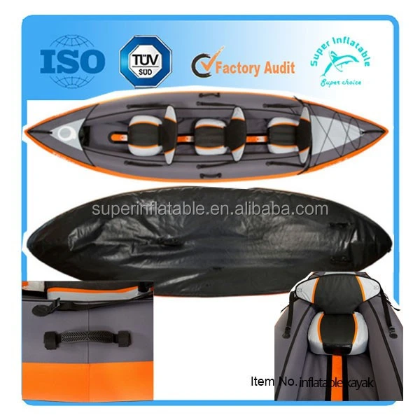 MOQ 500 Hot Selling Kayak 3-Seater Inflatable Water Rowing Boat with Paddles