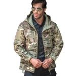 Motorcycle Jacket Softshell Jacket Camouflage Waterproof Fleece Jacket