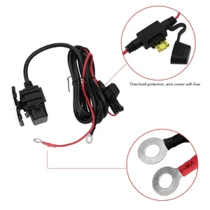 Motorcycle USB Weatherproof Power Socket USB Charger Cable Optional SAE to USB